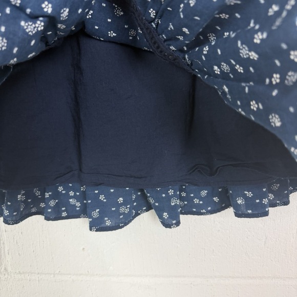 Madewell Smocked Ruffle Mini Skirt Bandana Floral Lined Cottage BoHo Dainty SZ S - Picture 5 of 11